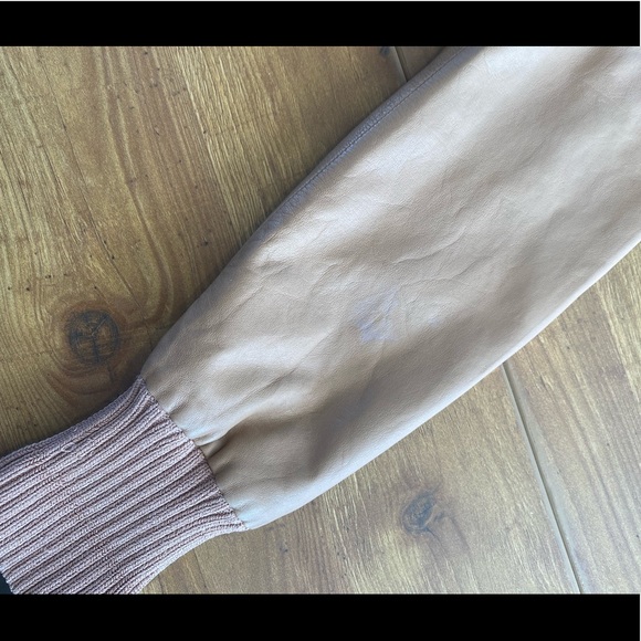 Catherine Malandrino Stunning Lamb Leather Bomber Jacket Coat Camel Tan - Picture 9 of 14